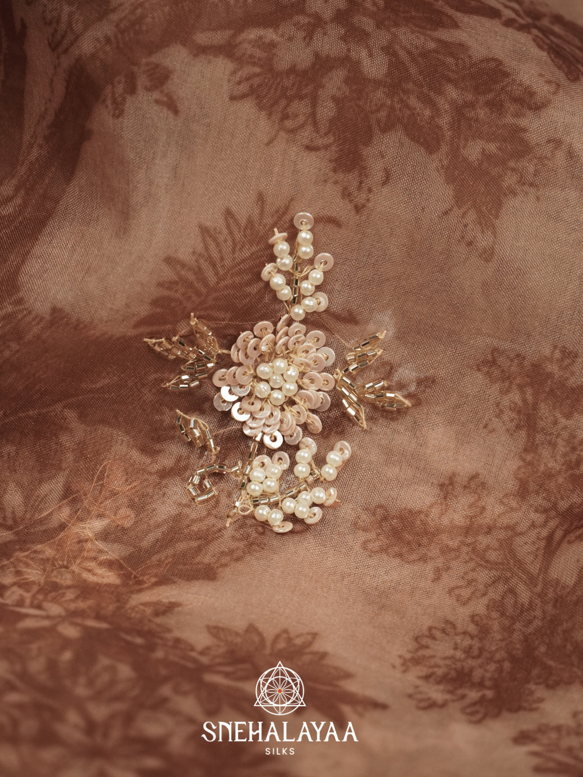 Brown Organza Saree