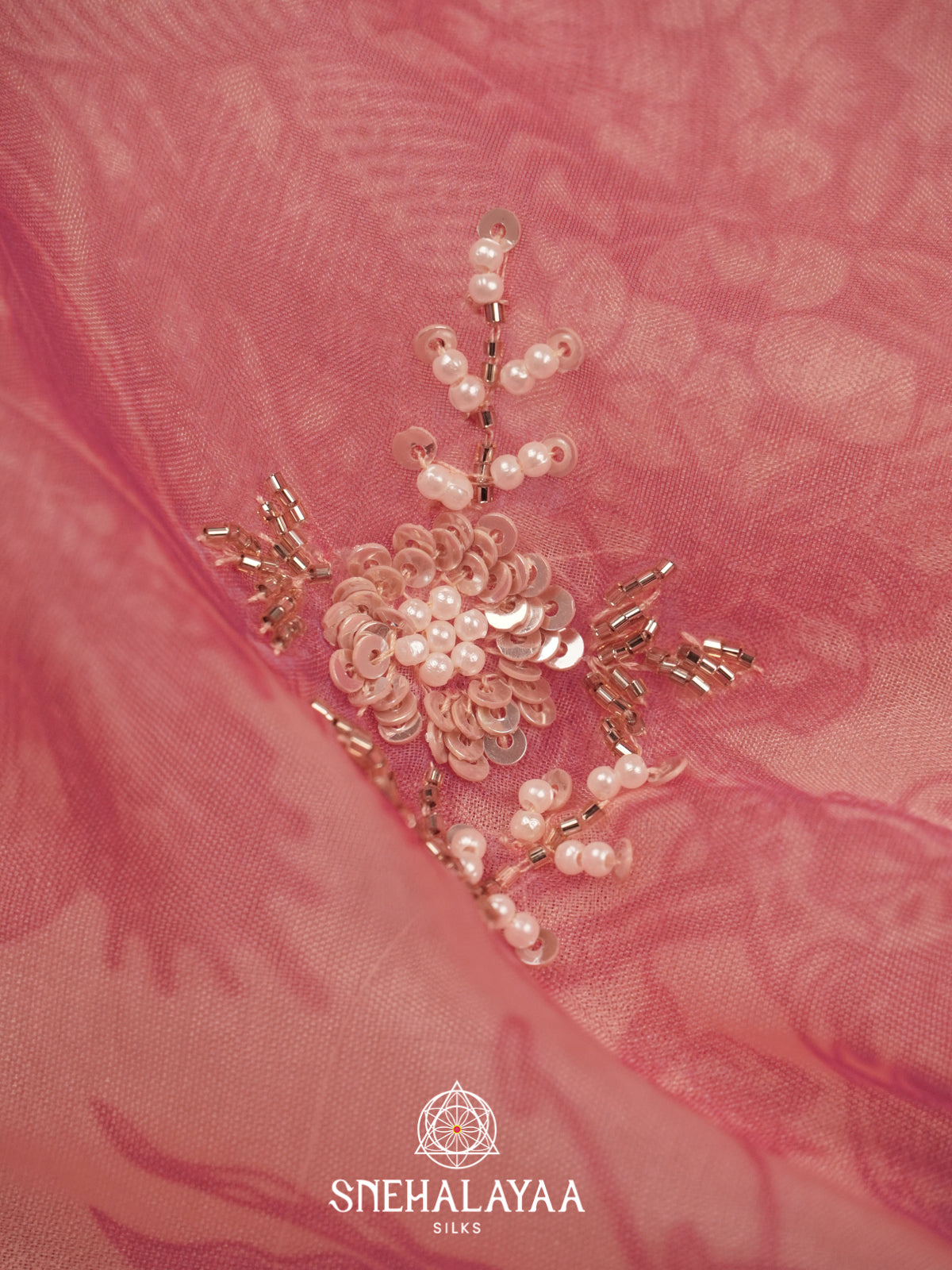 Pink Organza Saree