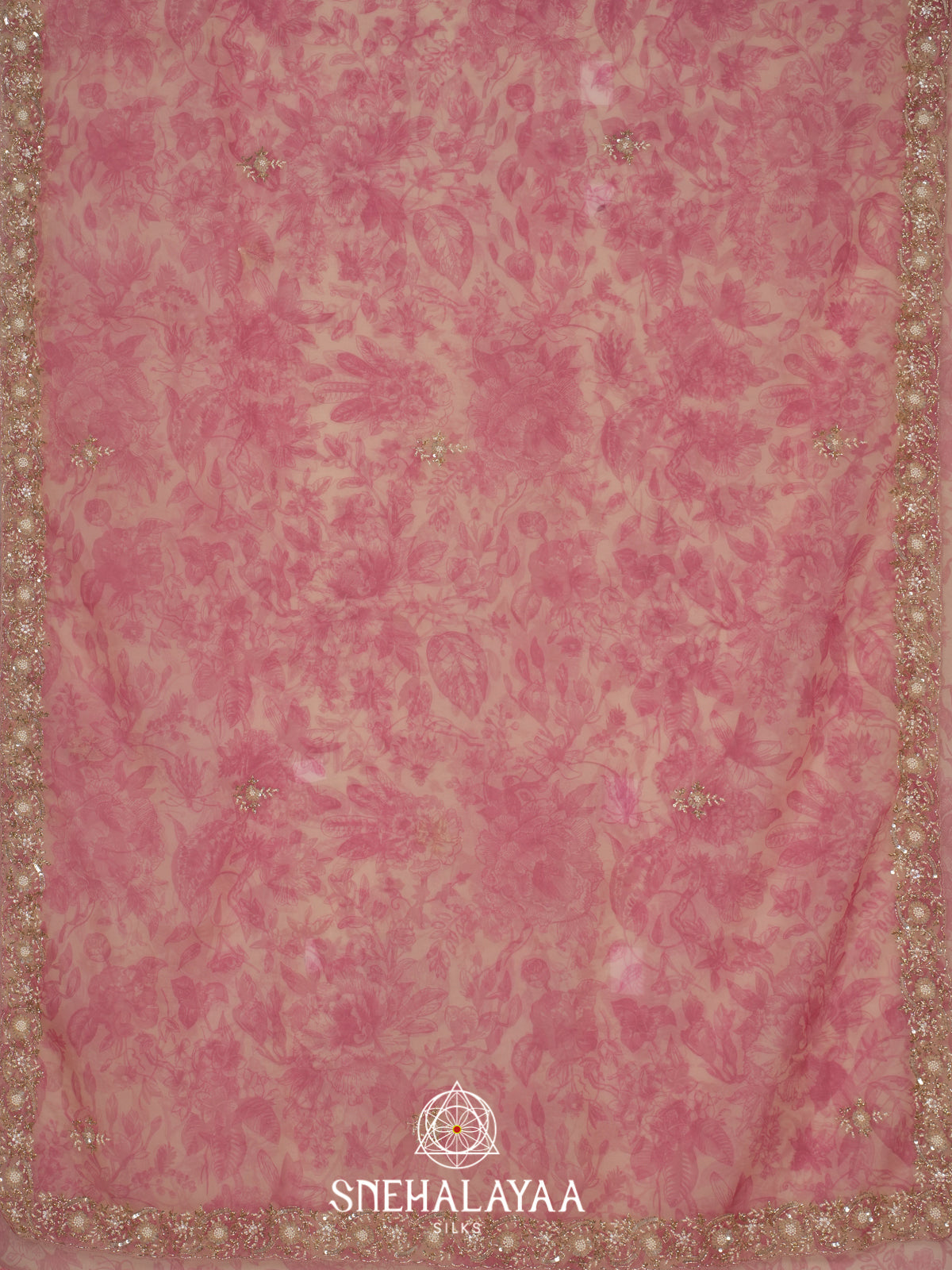 Pink Organza Saree