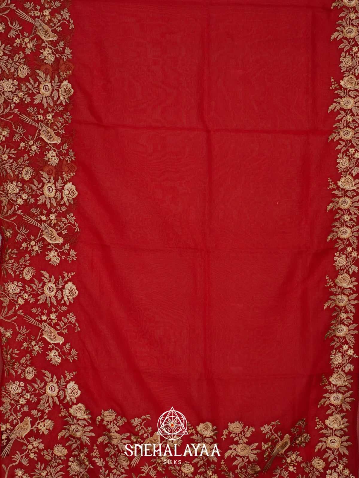 Red Organza Saree