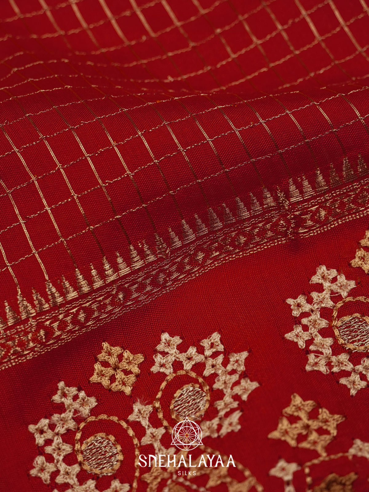 Red Chanderi Saree