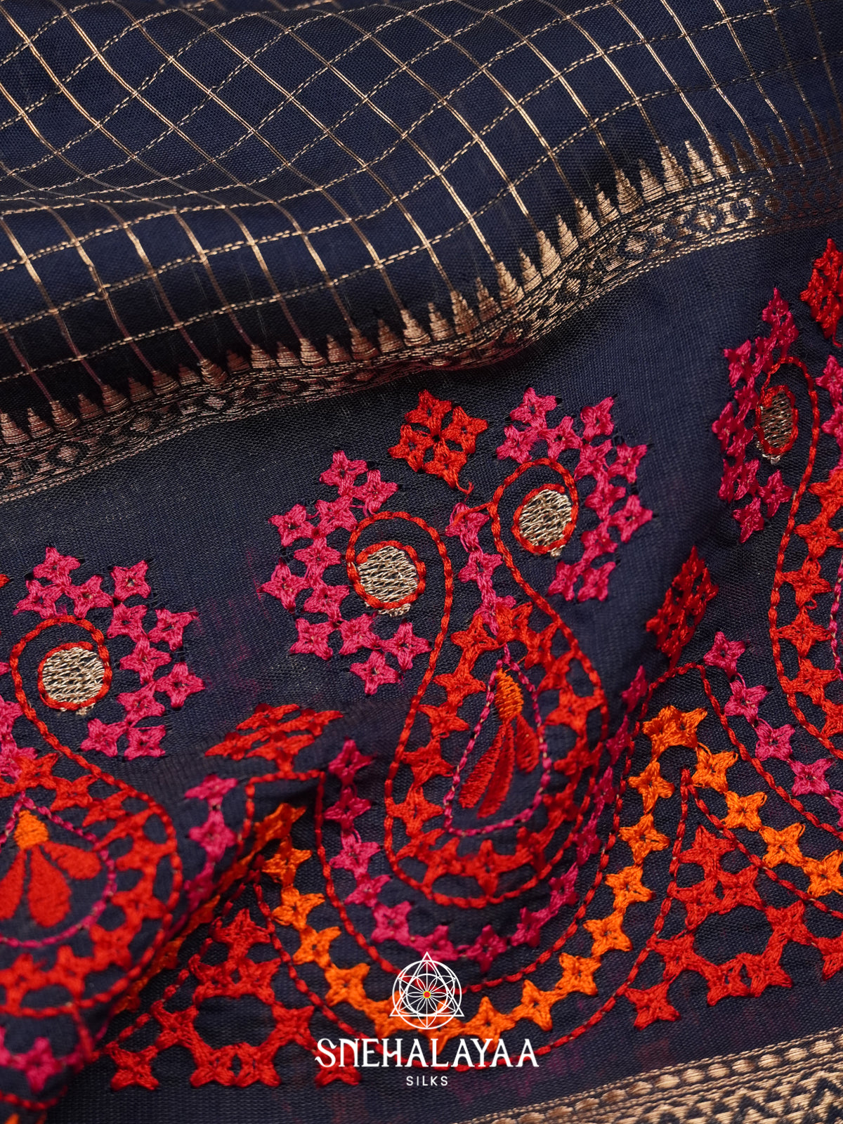 Blue Chanderi Saree