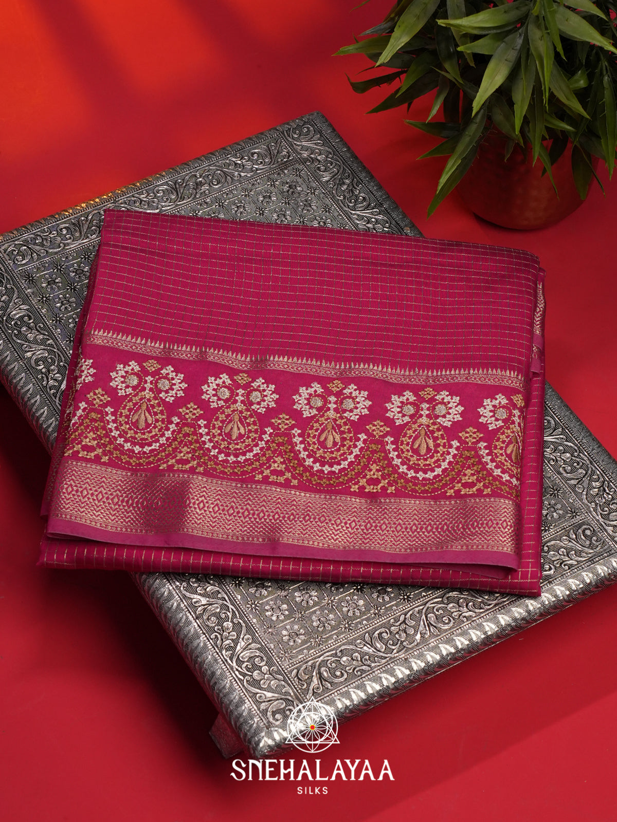 Pink Chanderi Saree