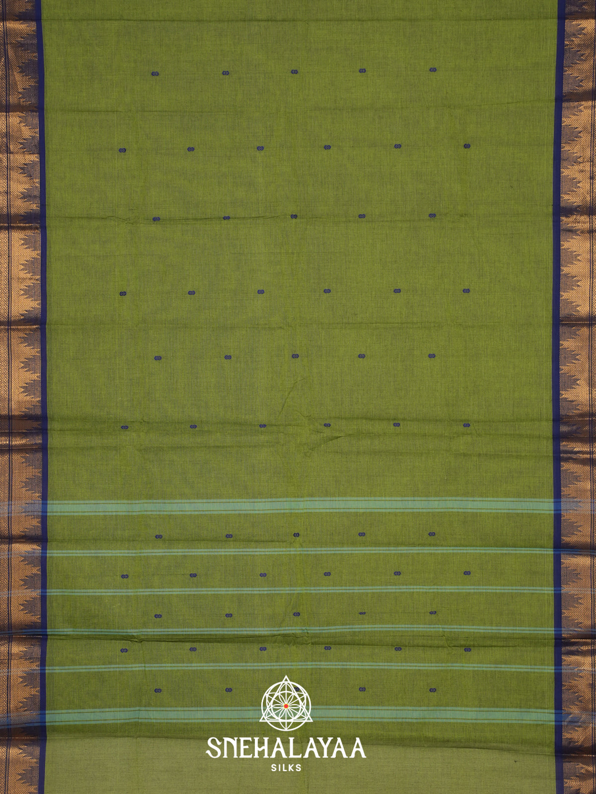 Olive Green Kanchi Cotton Saree