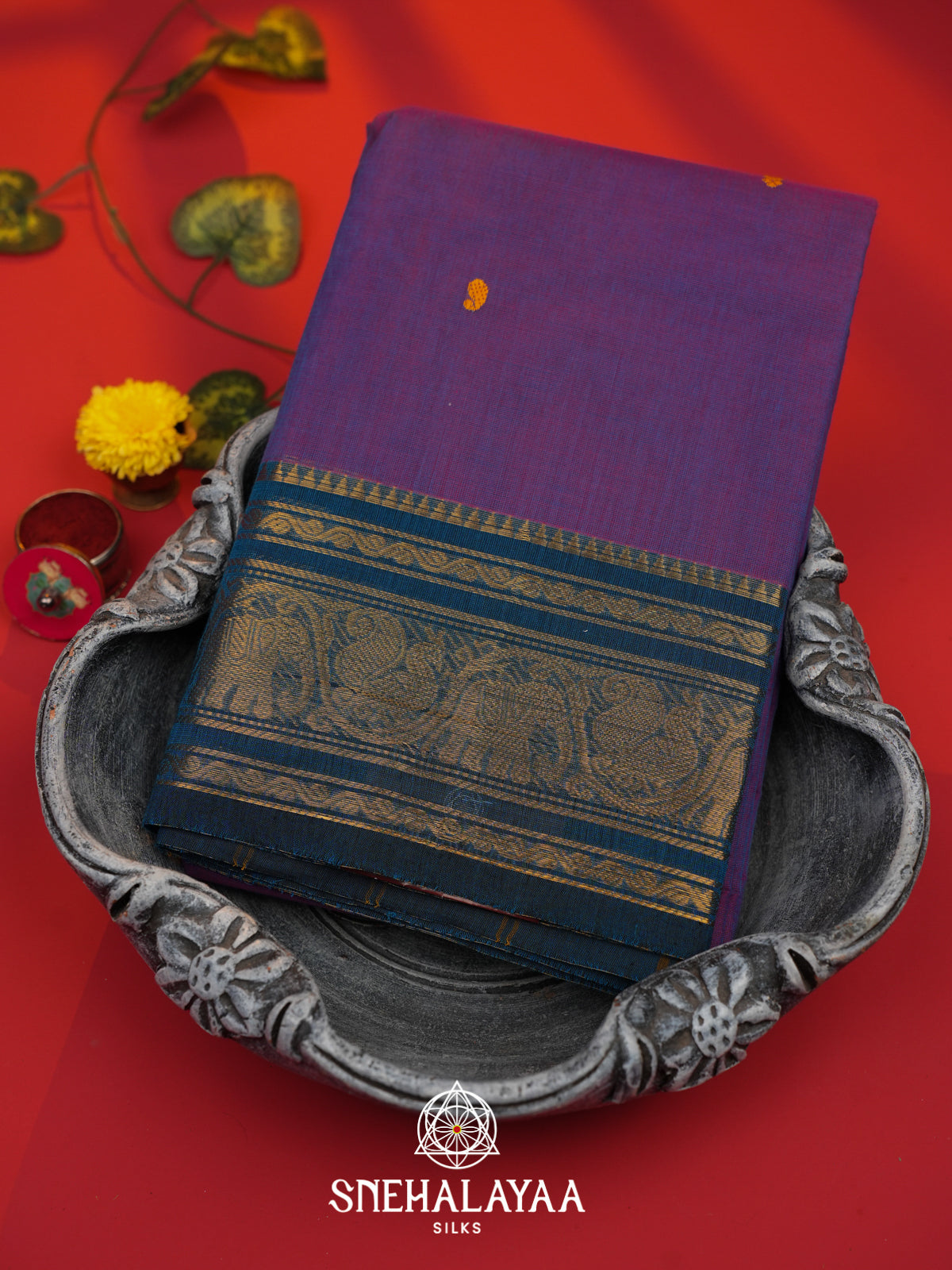 Violet Kanchi Cotton Saree