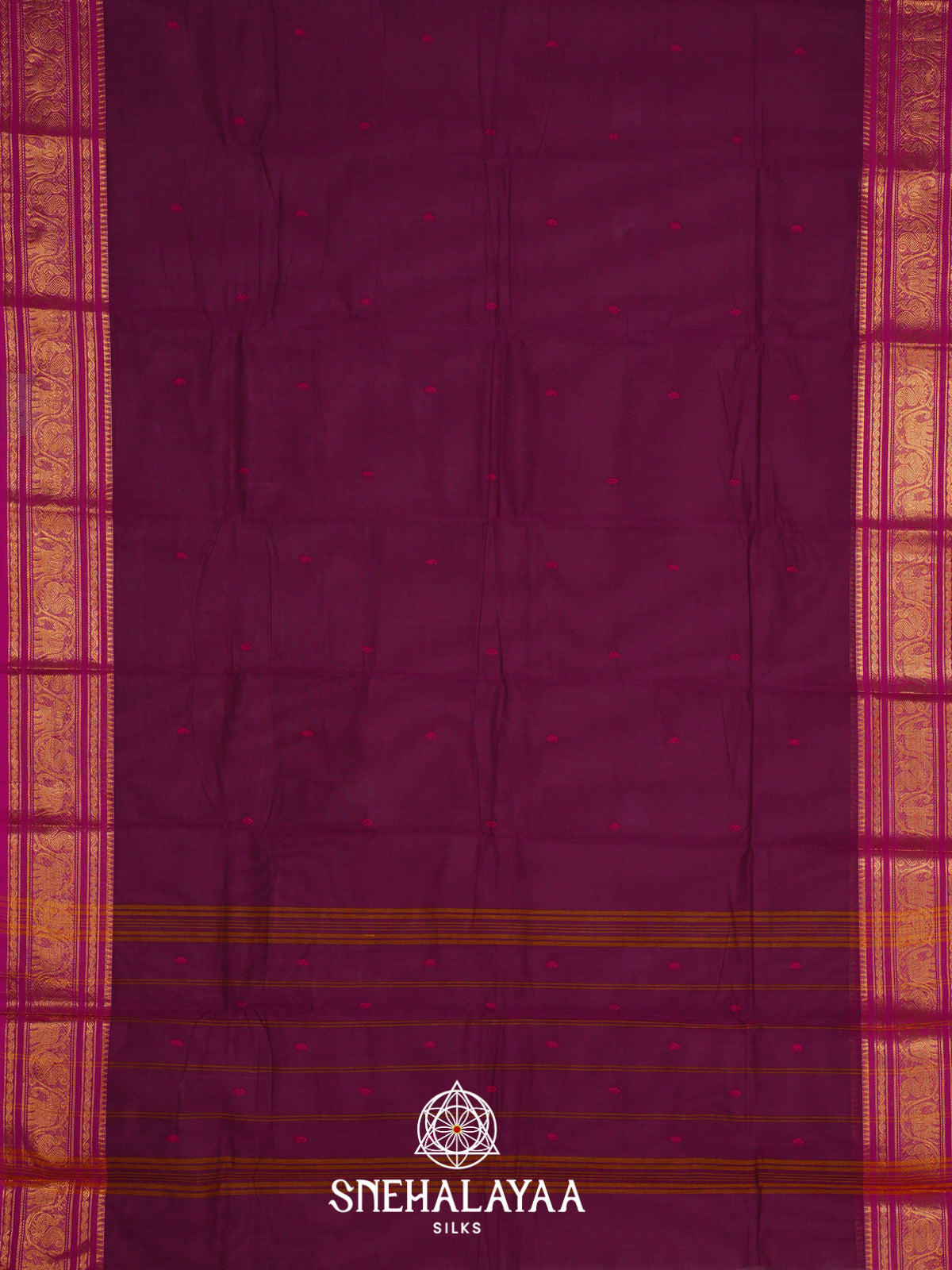 Maroon Kanchi Cotton Saree