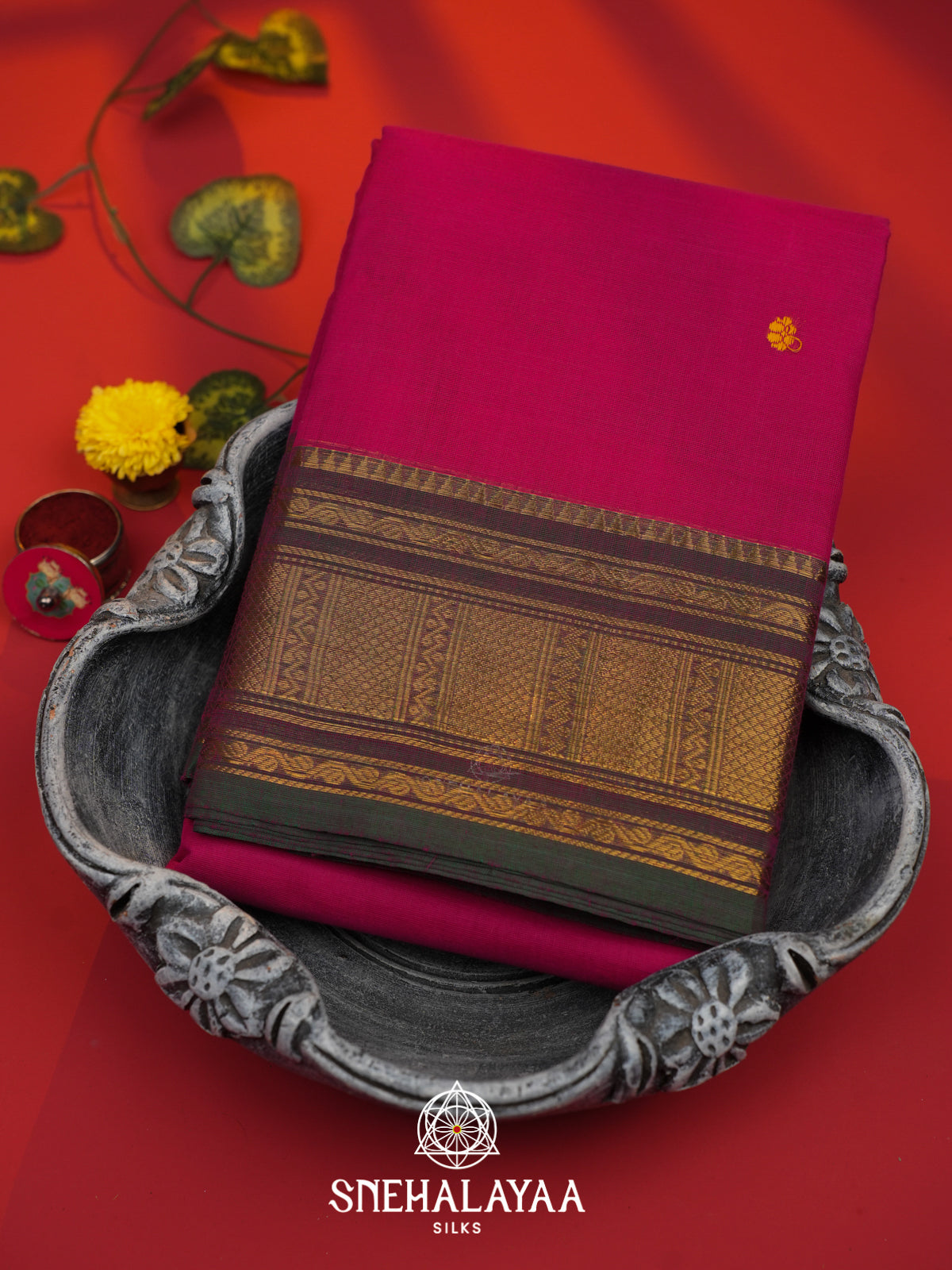 Rani Pink Kanchi Cotton Saree