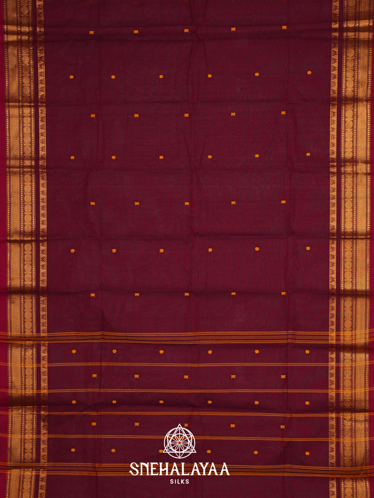 Maroon Kanchi Cotton Saree