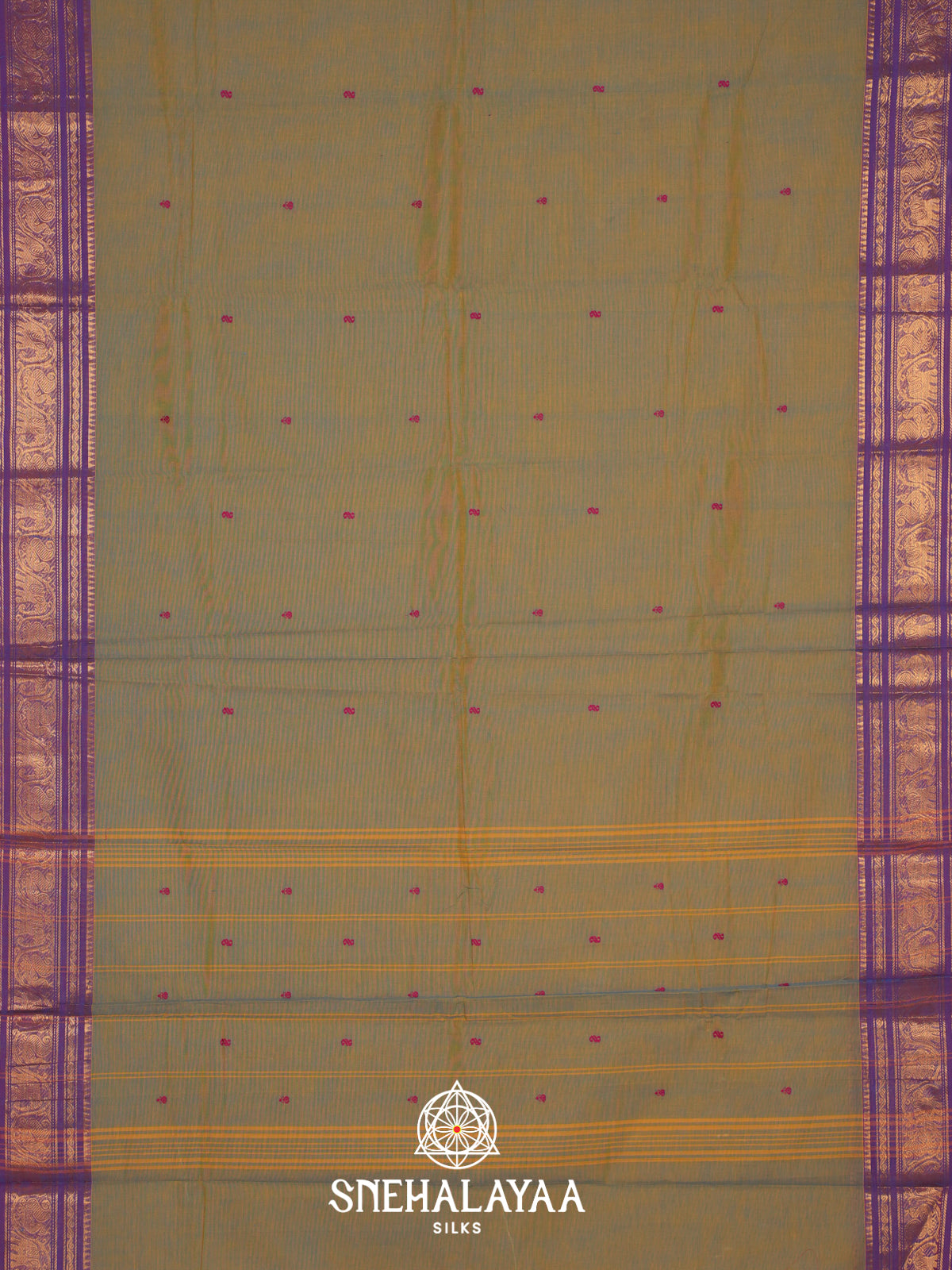 Olive Green Kanchi Cotton Saree