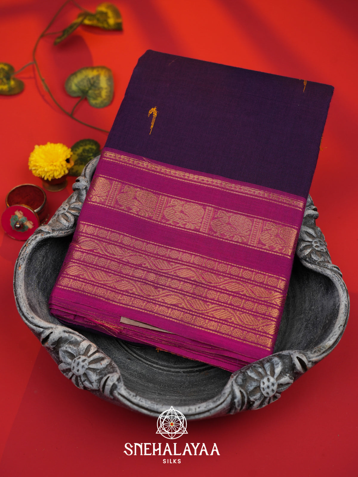 Blue Kanchi Cotton Saree