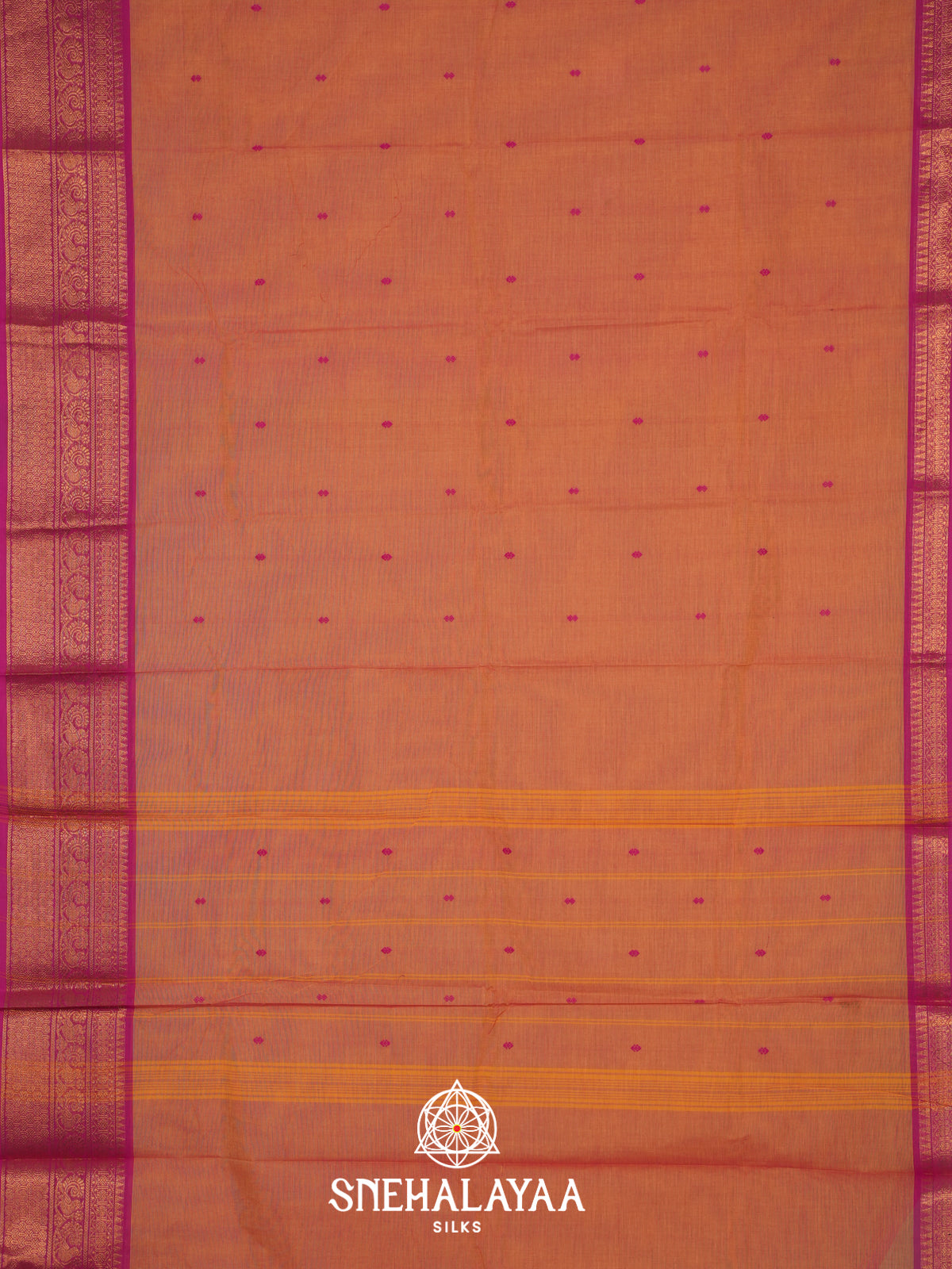 Peach Kanchi Cotton Saree