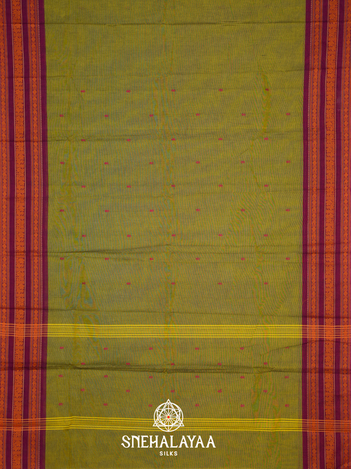 Olive Green Kanchi Cotton Saree