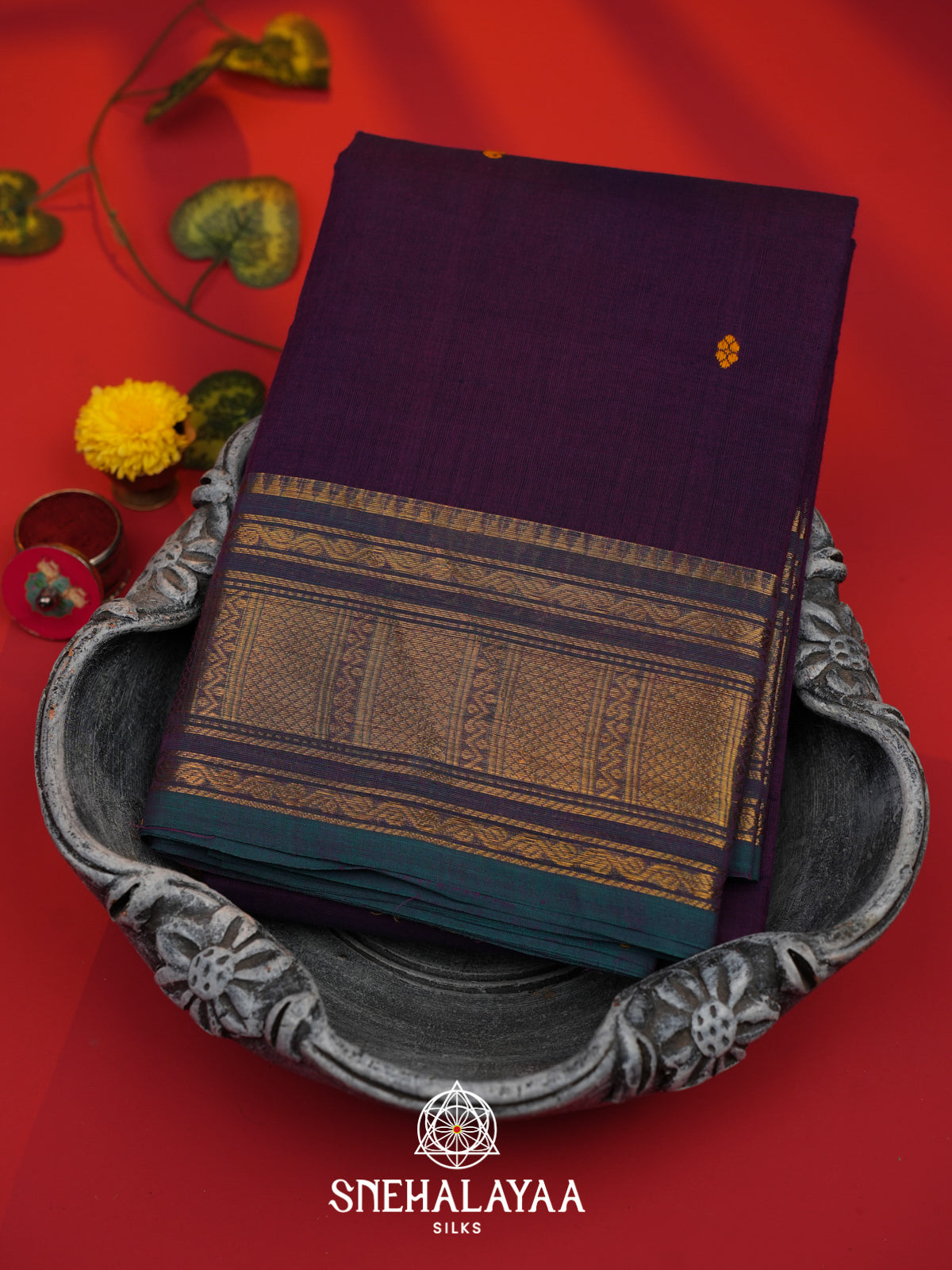 Violet Kanchi Cotton Saree