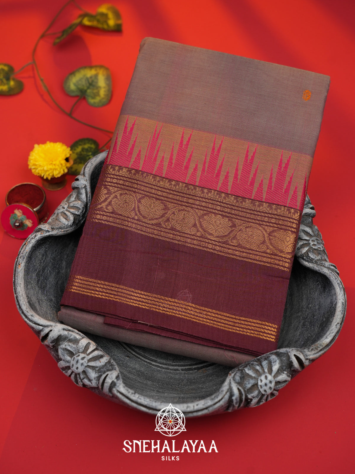 Grey Kanchi Cotton Saree