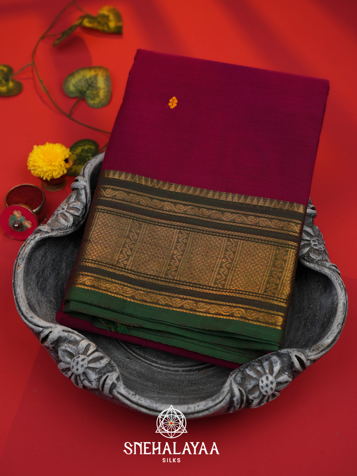 Purple Kanchi Cotton Saree