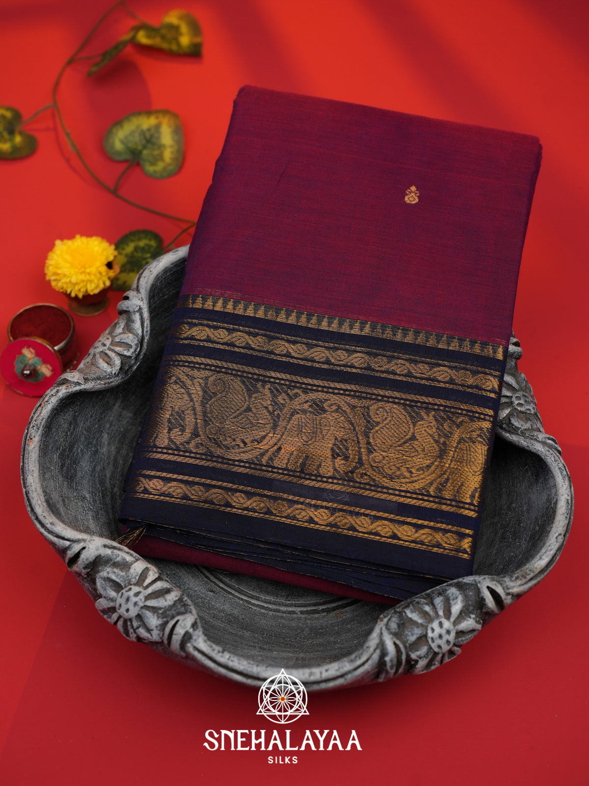 Purple Kanchi Cotton Saree