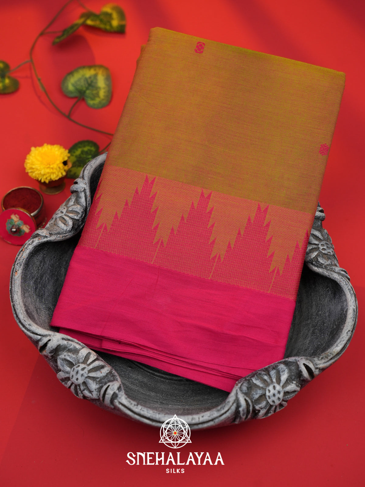 Brown Kanchi Cotton Saree