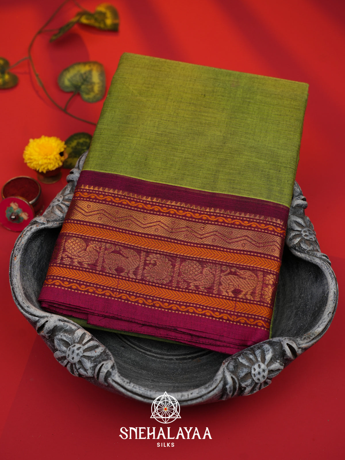 Green Kanchi Cotton Saree