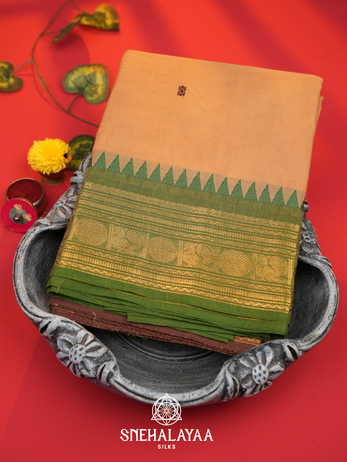 Beige Kanchi Cotton Saree