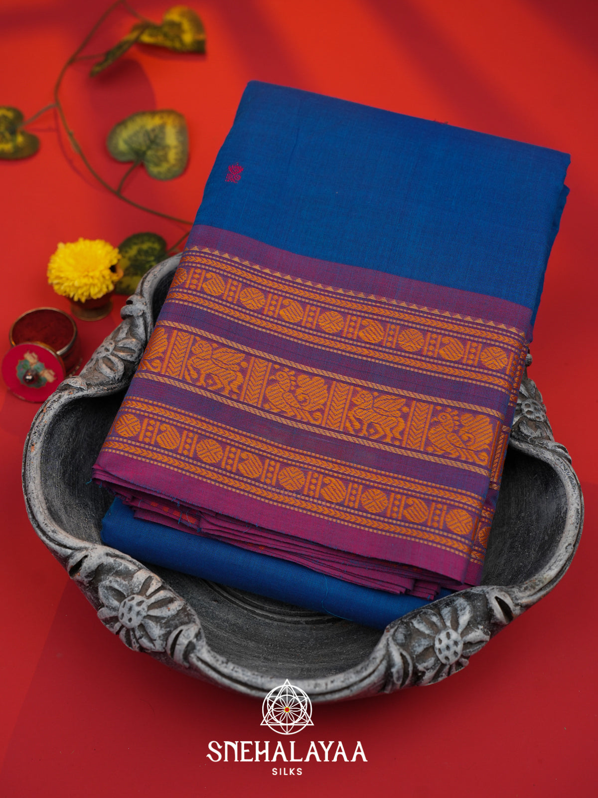 Blue Kanchi Cotton Saree
