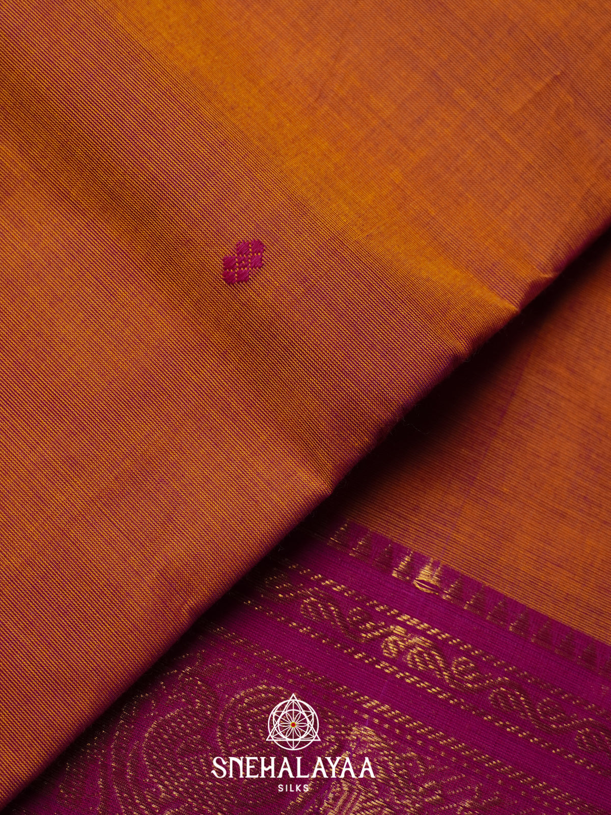 Copper Orange Kanchi Cotton Saree