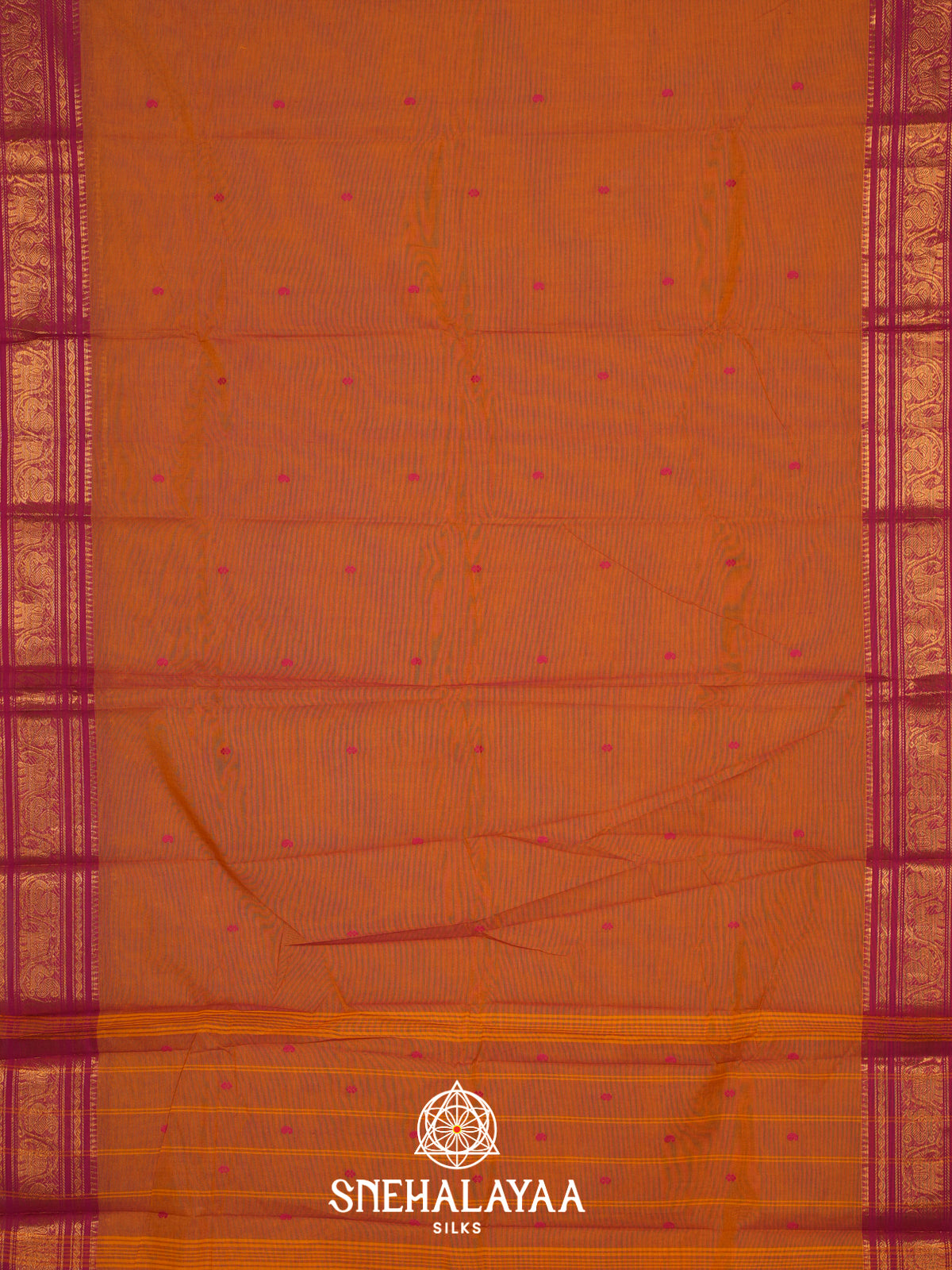 Copper Orange Kanchi Cotton Saree