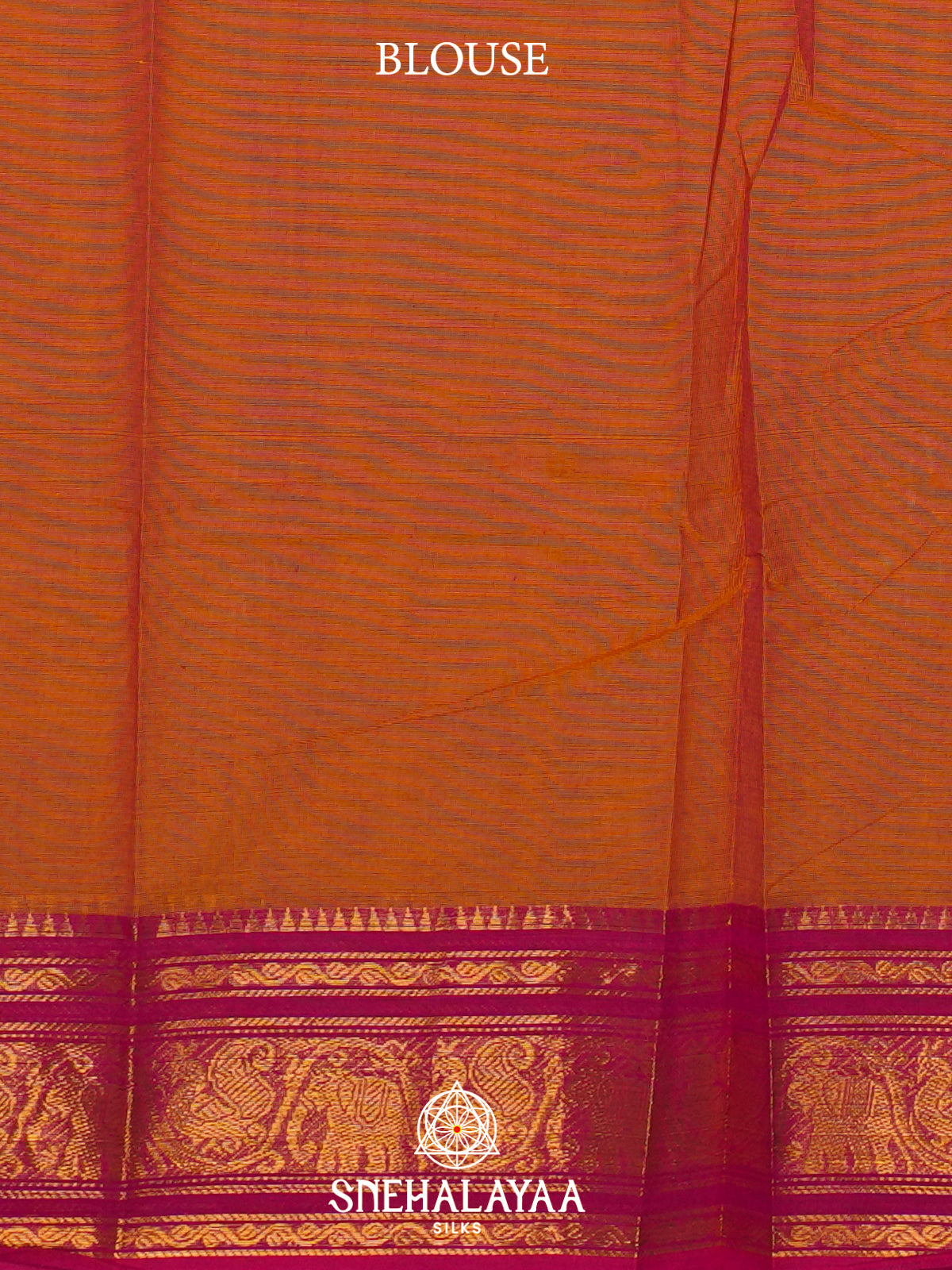 Copper Orange Kanchi Cotton Saree