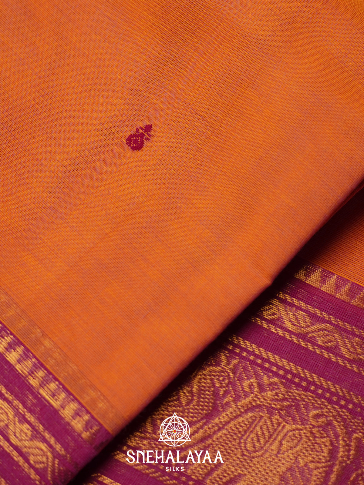 Copper Orange Kanchi Cotton Saree