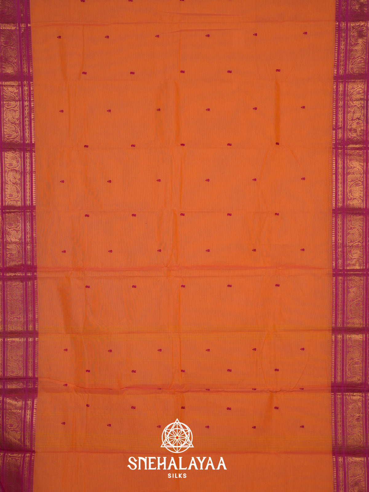 Copper Orange Kanchi Cotton Saree