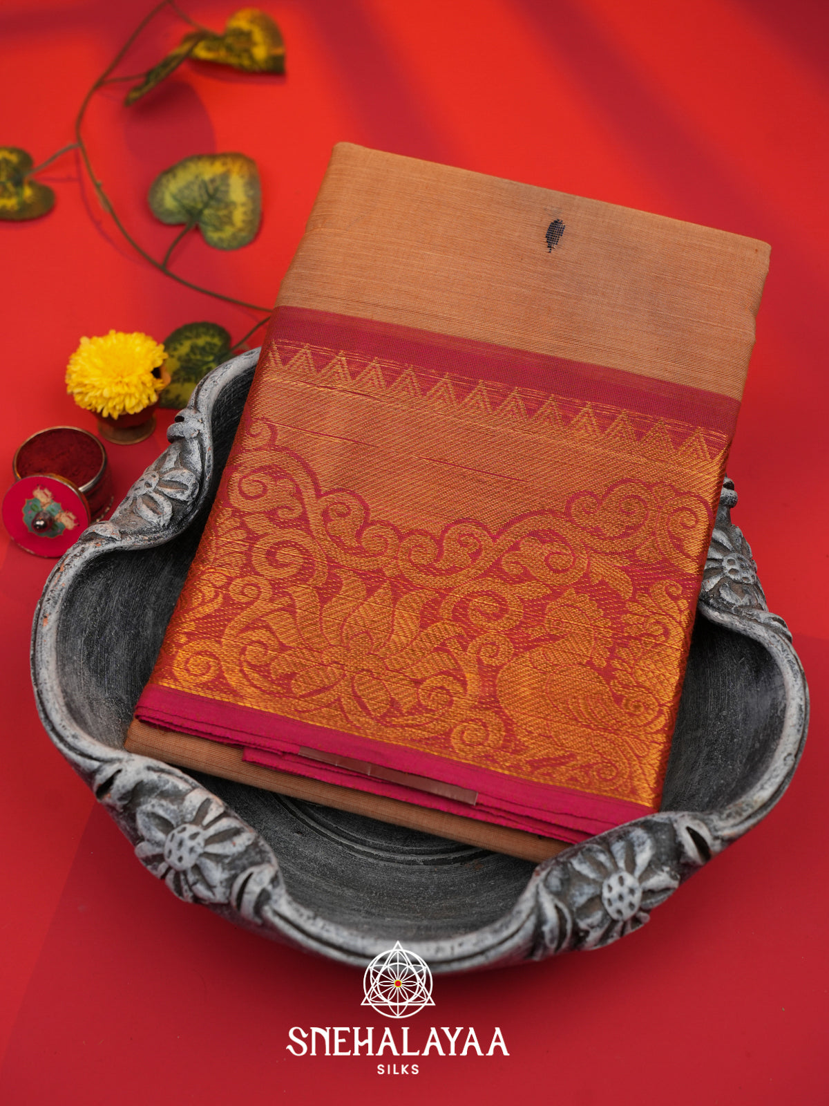 Mauve Kanchi Cotton Saree