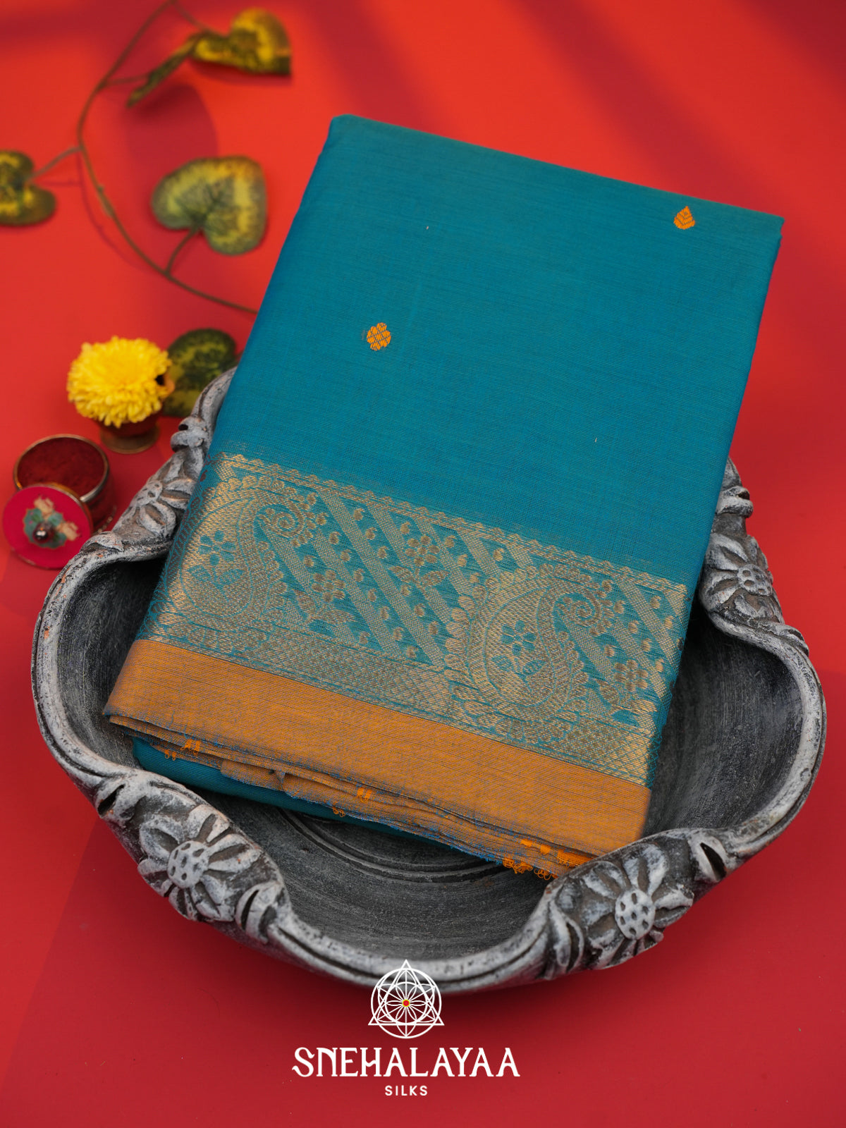 Blue Kanchi Cotton Saree