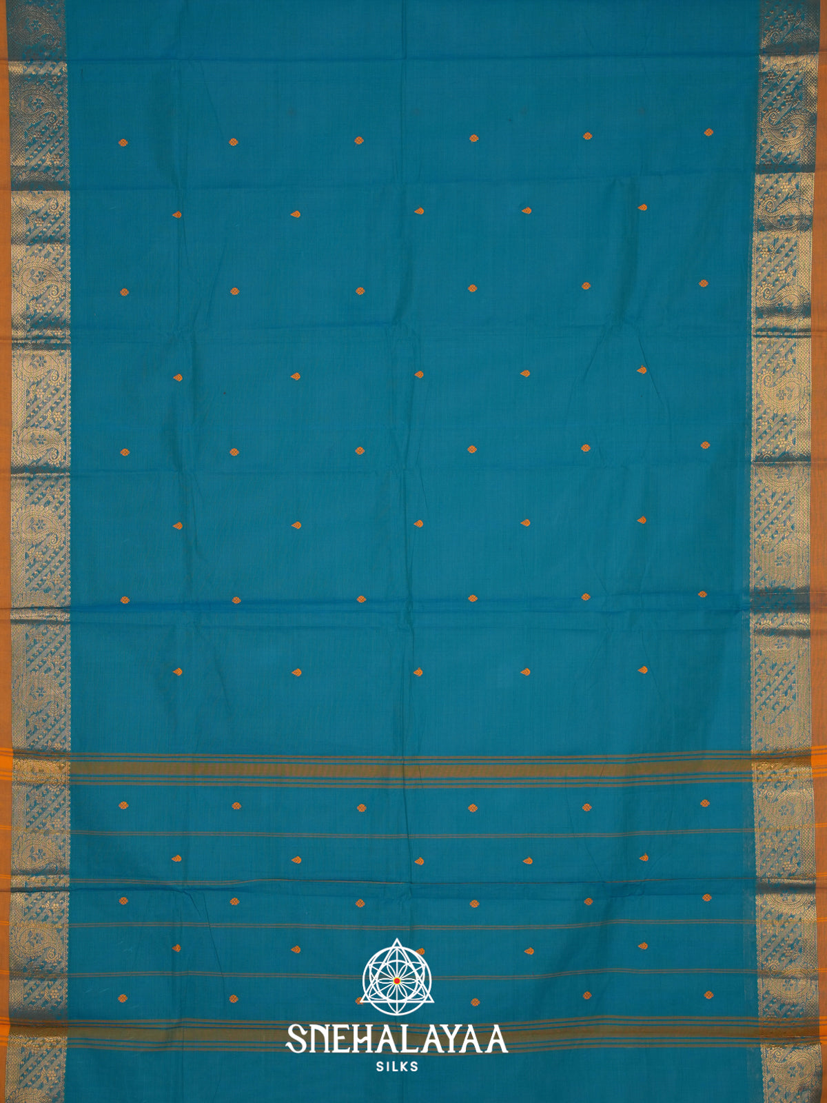 Blue Kanchi Cotton Saree