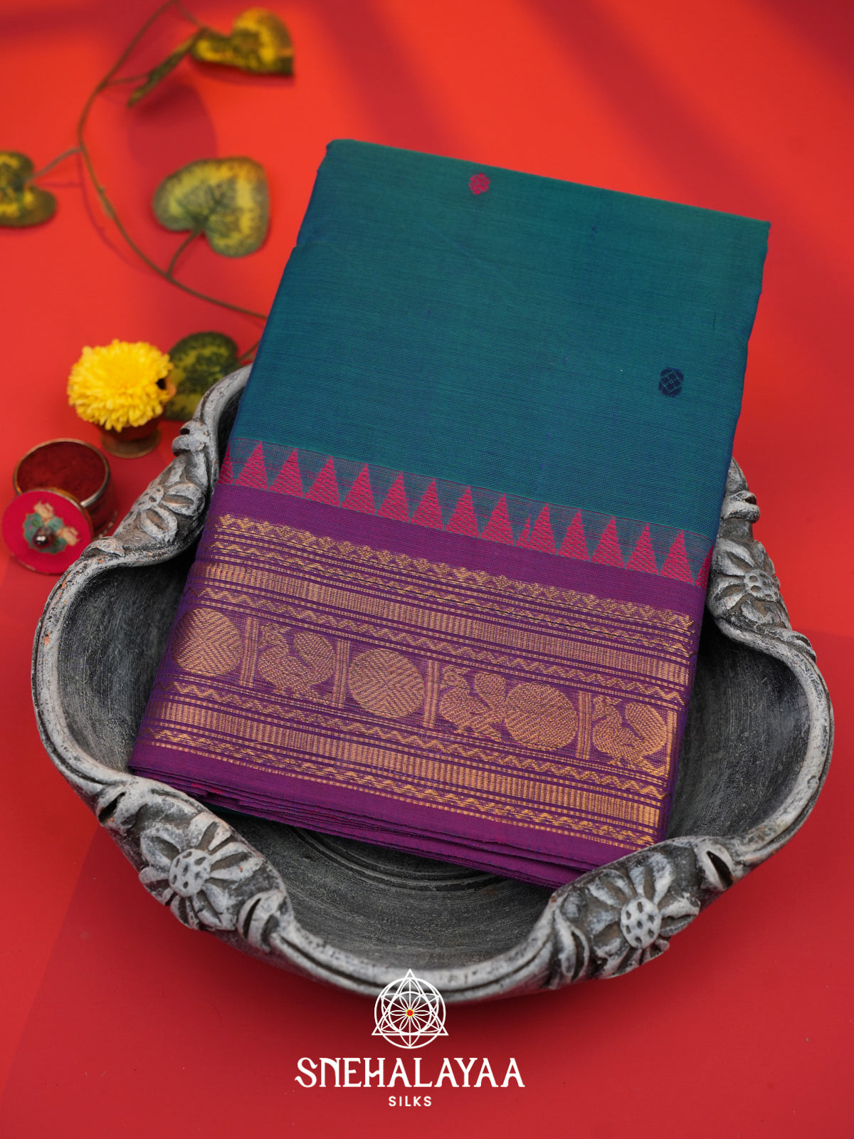 Blue Kanchi Cotton Saree