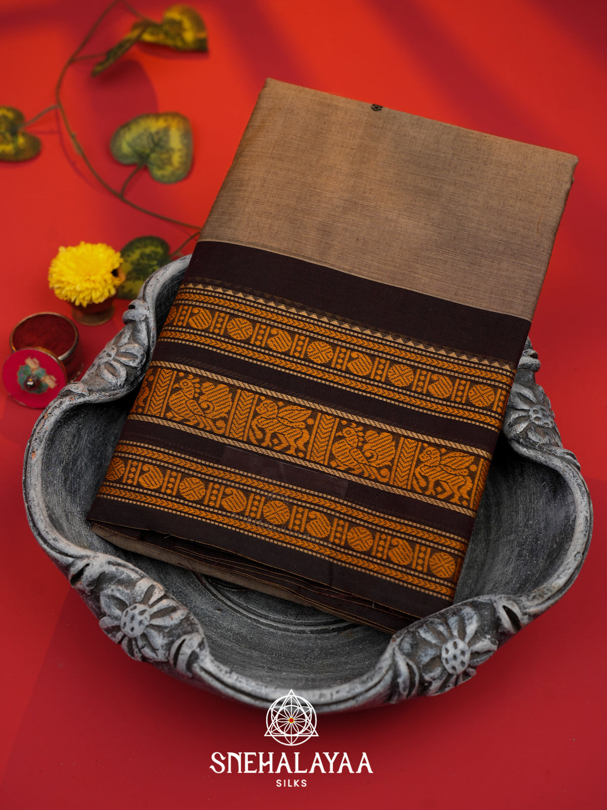 Grey  Kanchi Cotton Saree