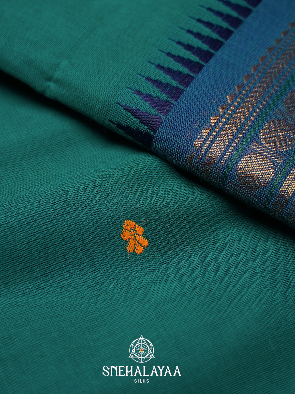 Teal Kanchi Cotton Saree