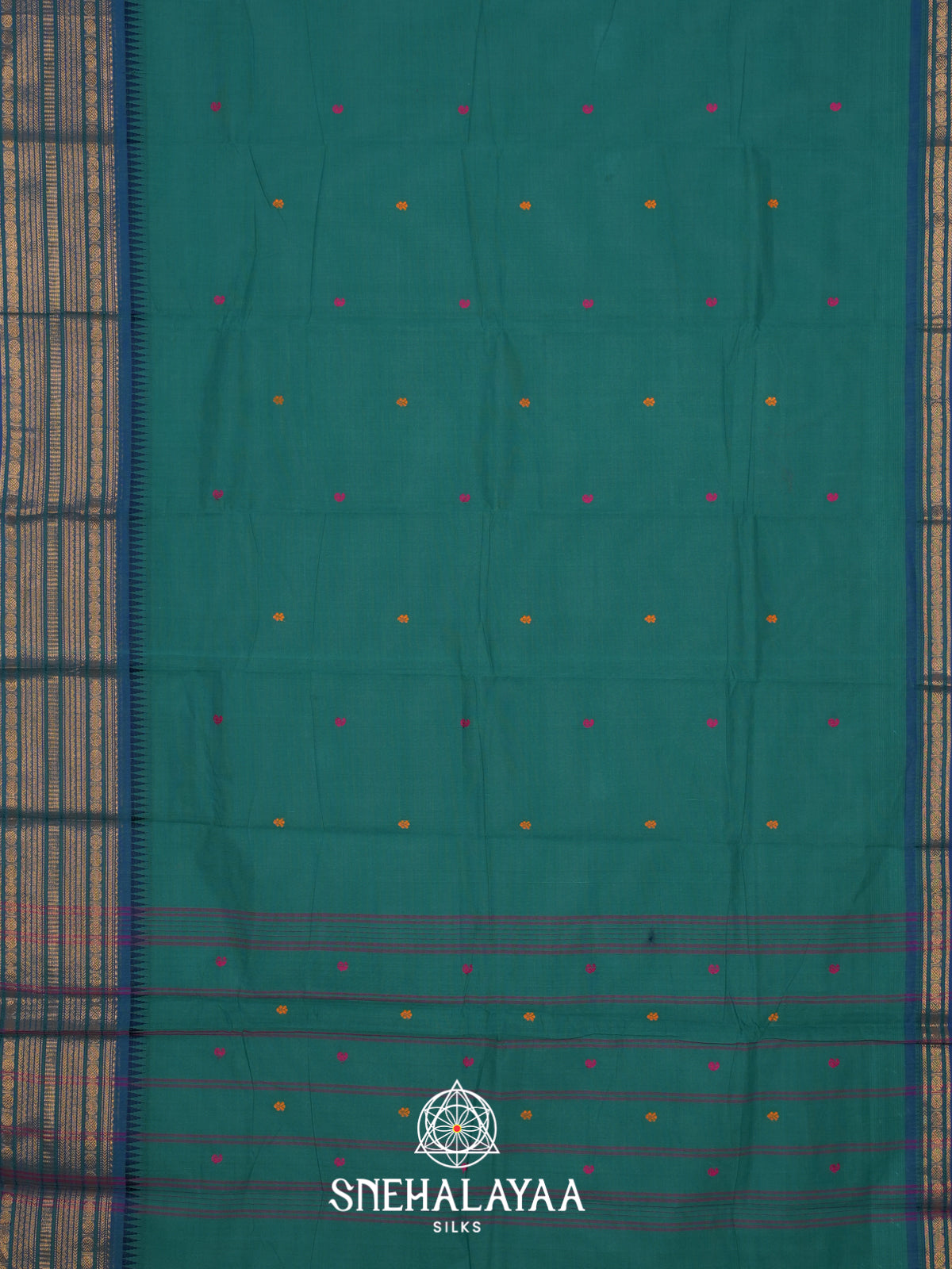 Teal Kanchi Cotton Saree
