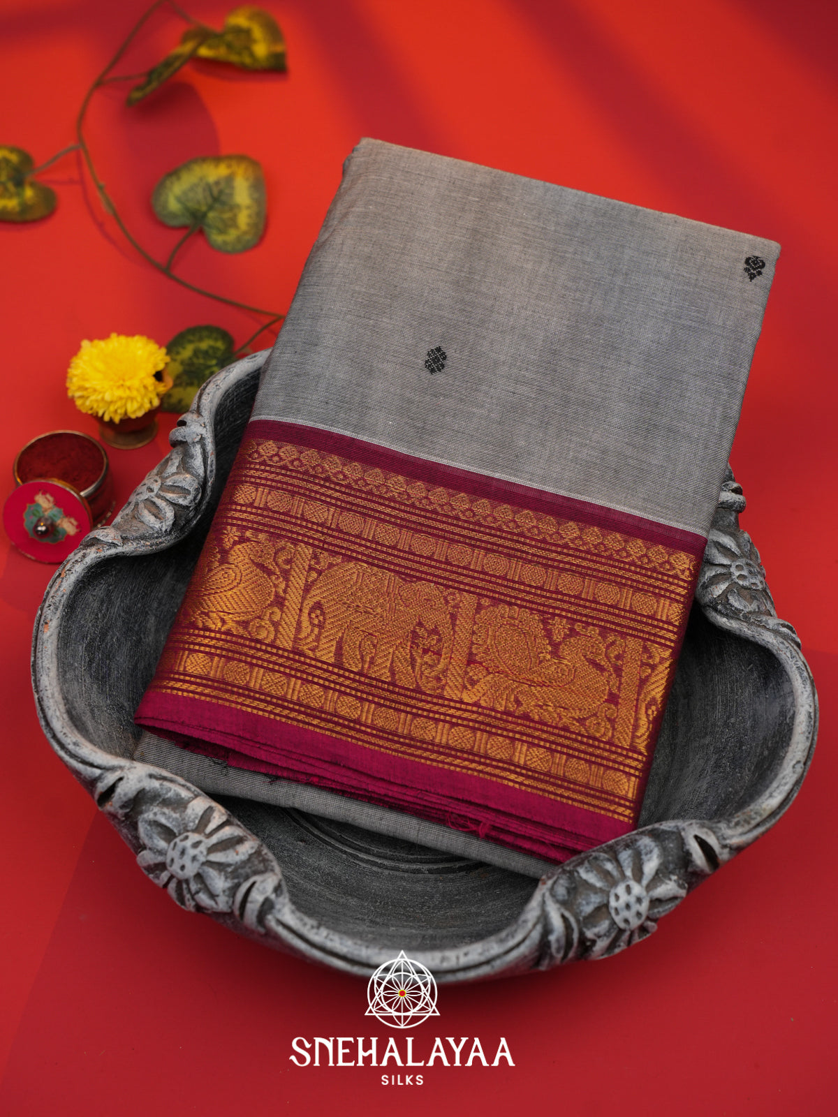 Grey Kanchi Cotton Saree