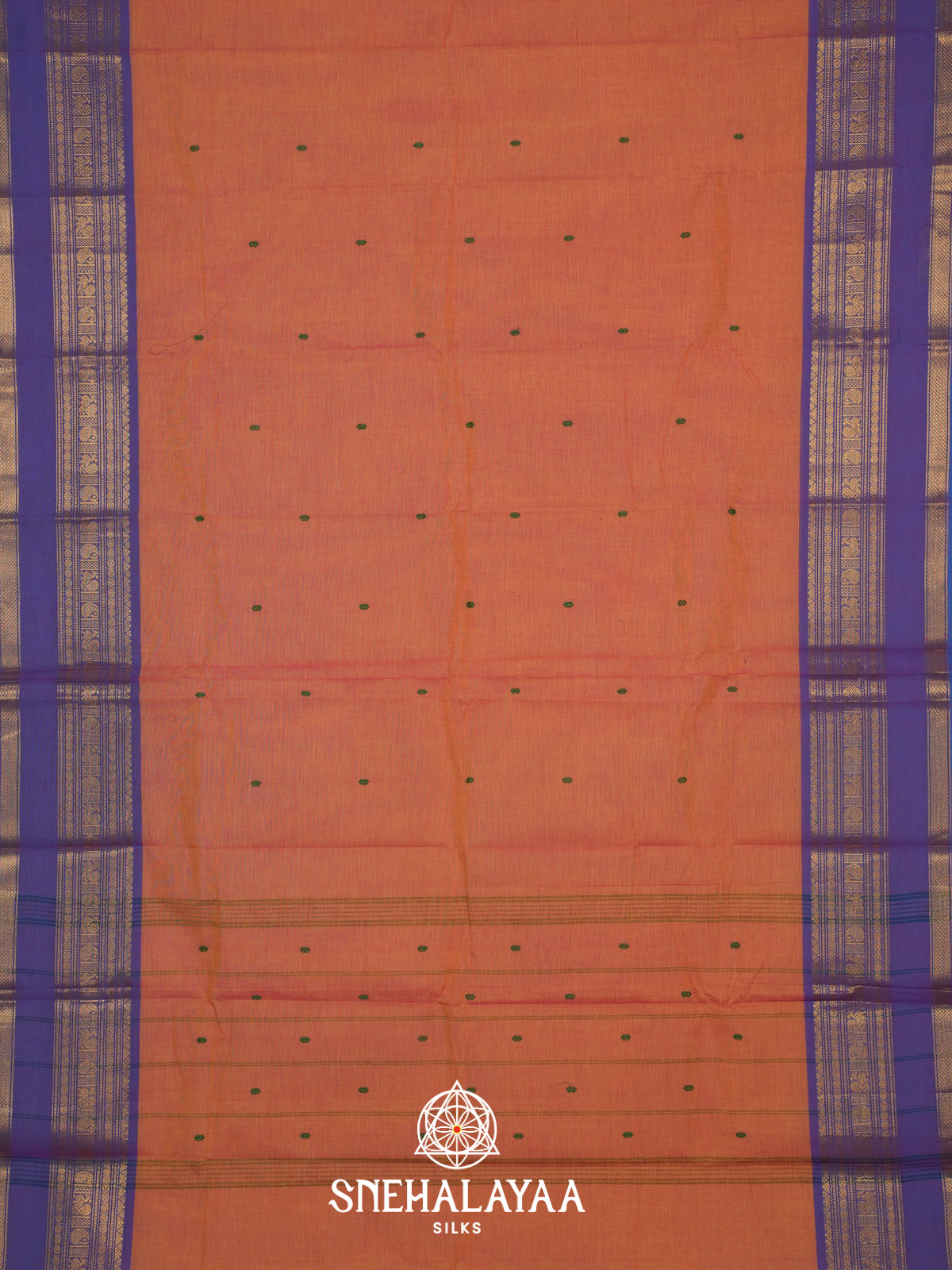 Peach Kanchi Cotton Saree
