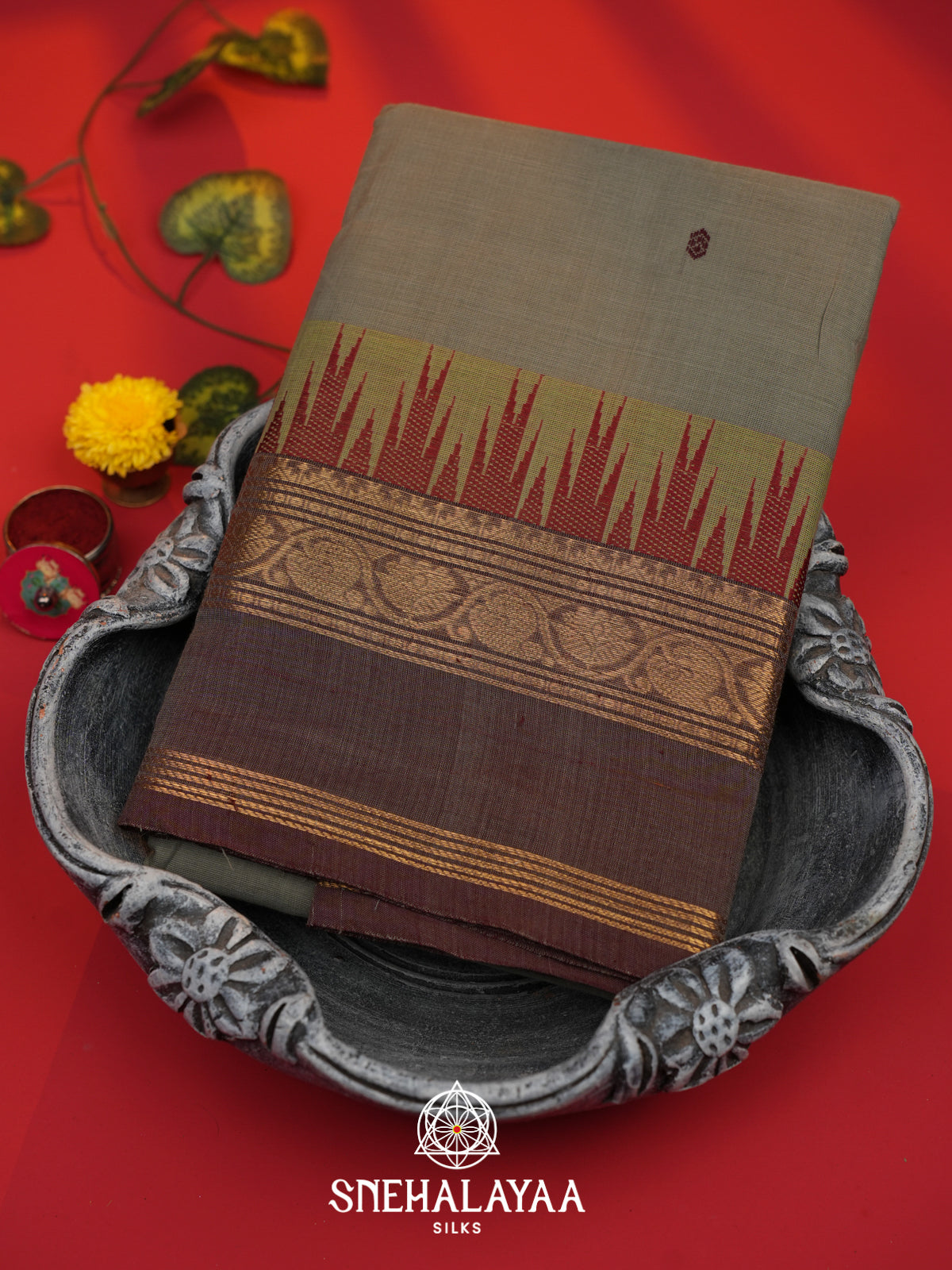Grey Kanchi Cotton Saree