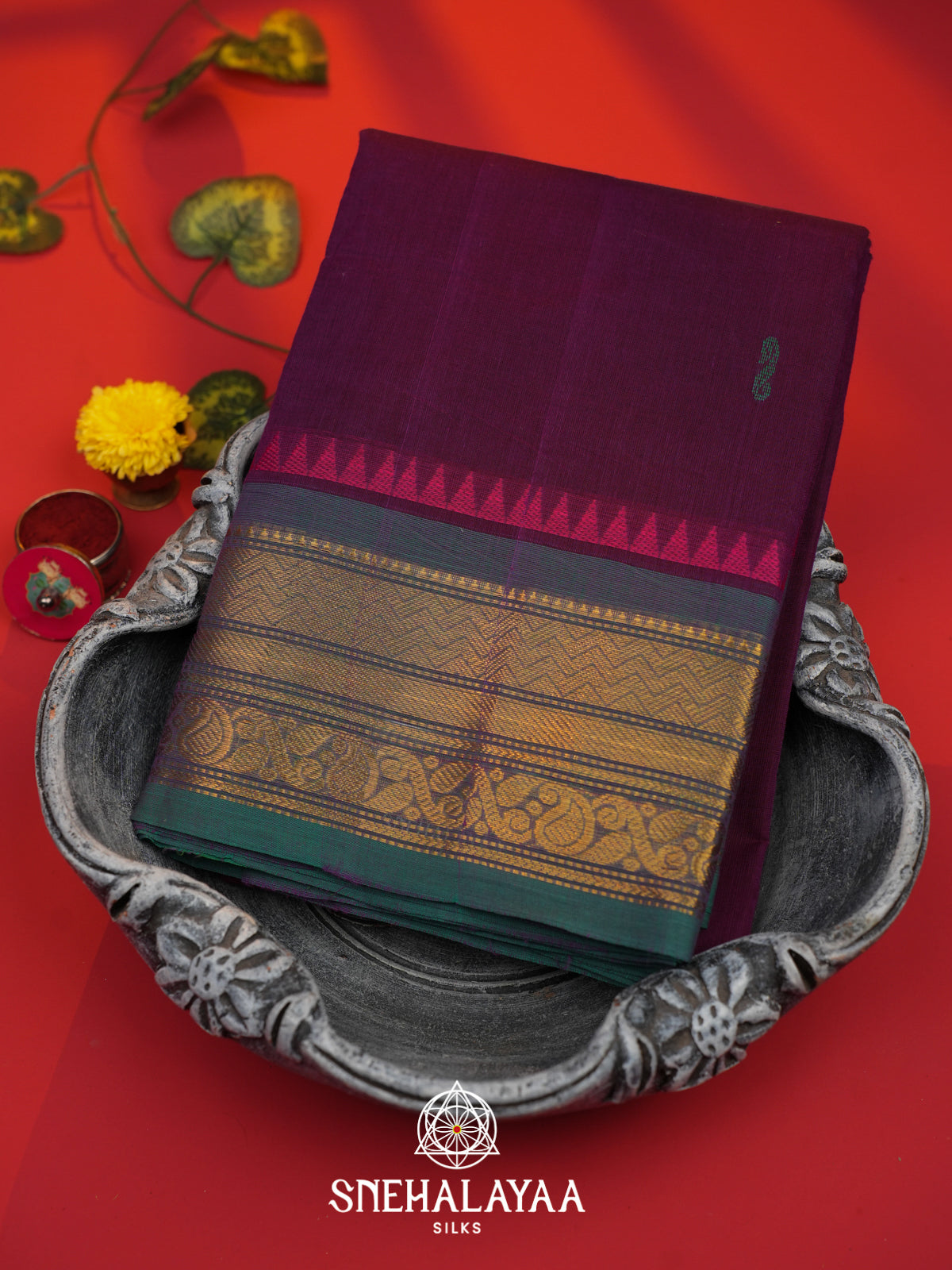 Purple Kanchi Cotton Saree