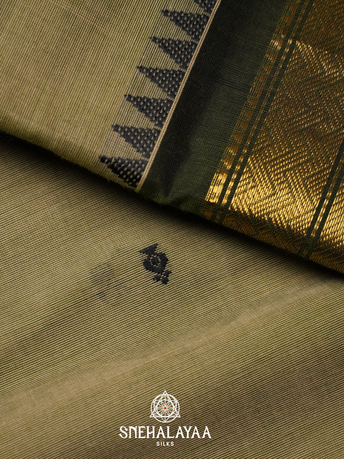 Olive Green Kanchi Cotton Saree