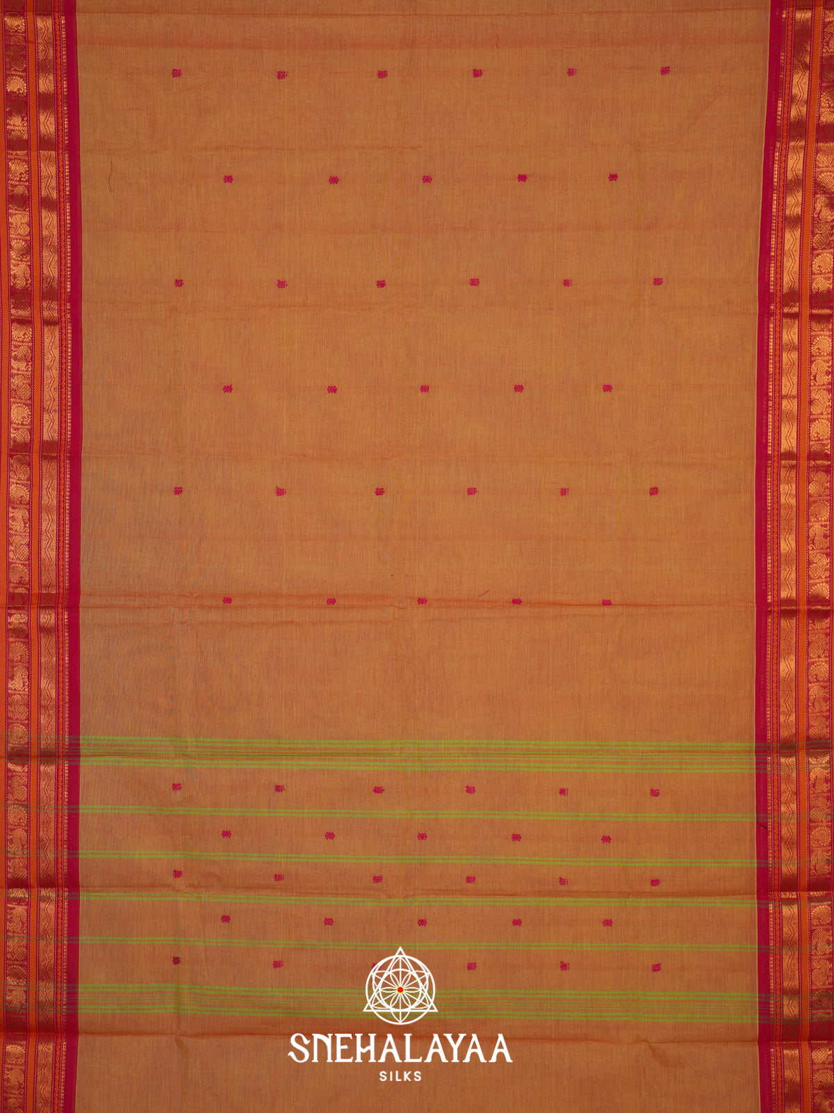 Peach Kanchi Cotton Saree