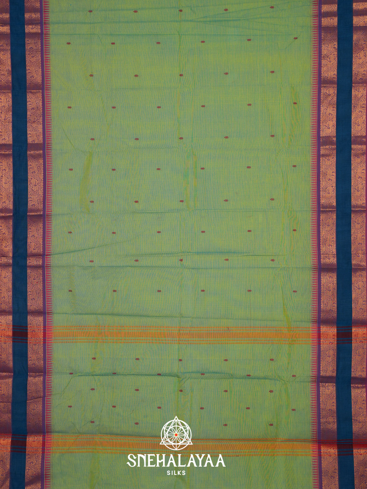 Pista Green Kanchi Cotton Saree