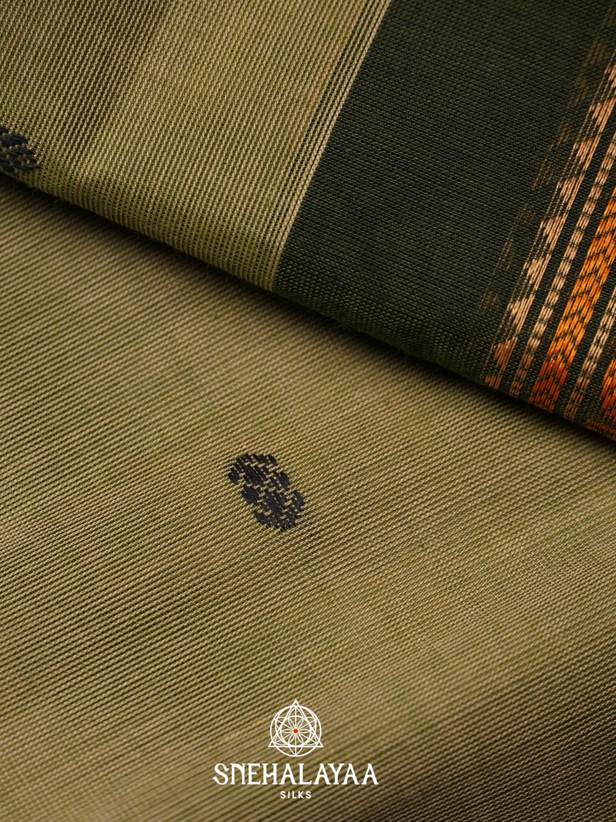 Olive Green Kanchi Cotton Saree