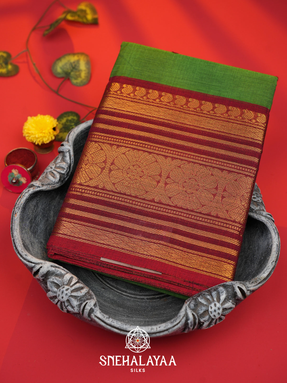 Green Kanchi Cotton Saree
