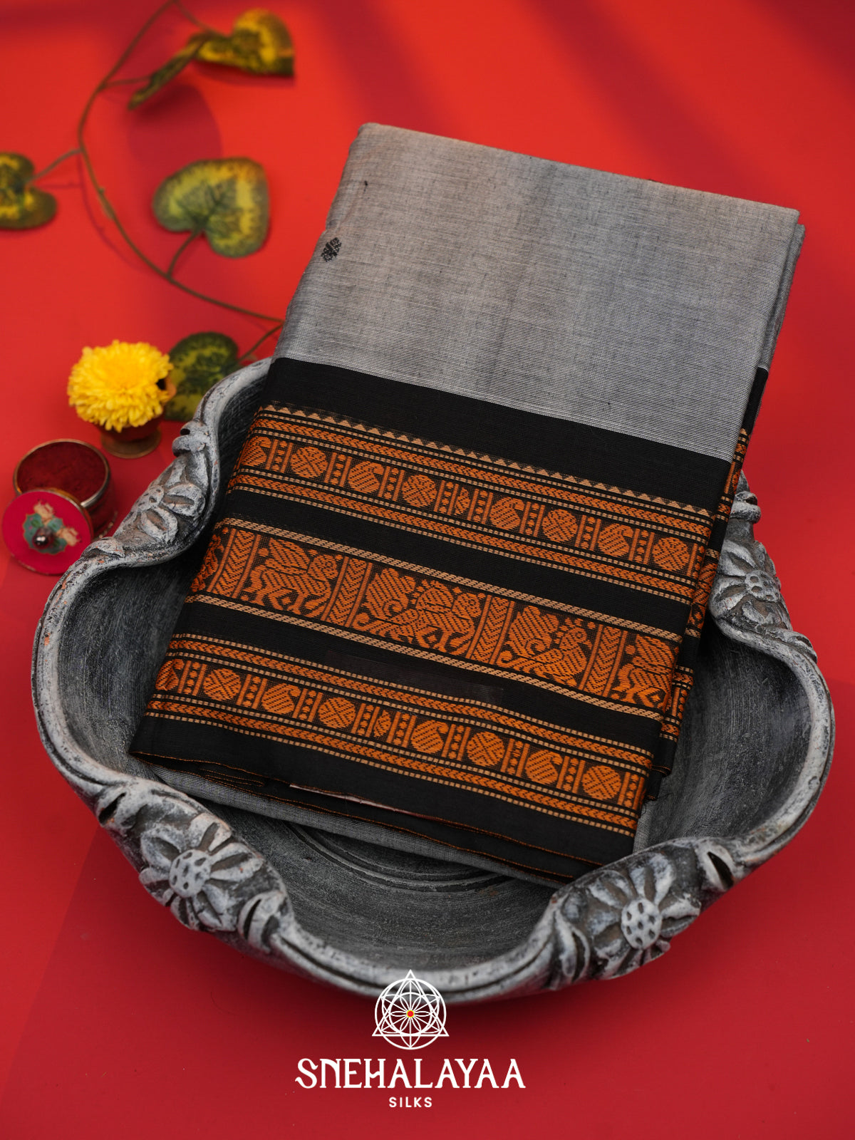 Grey Kanchi Cotton Saree