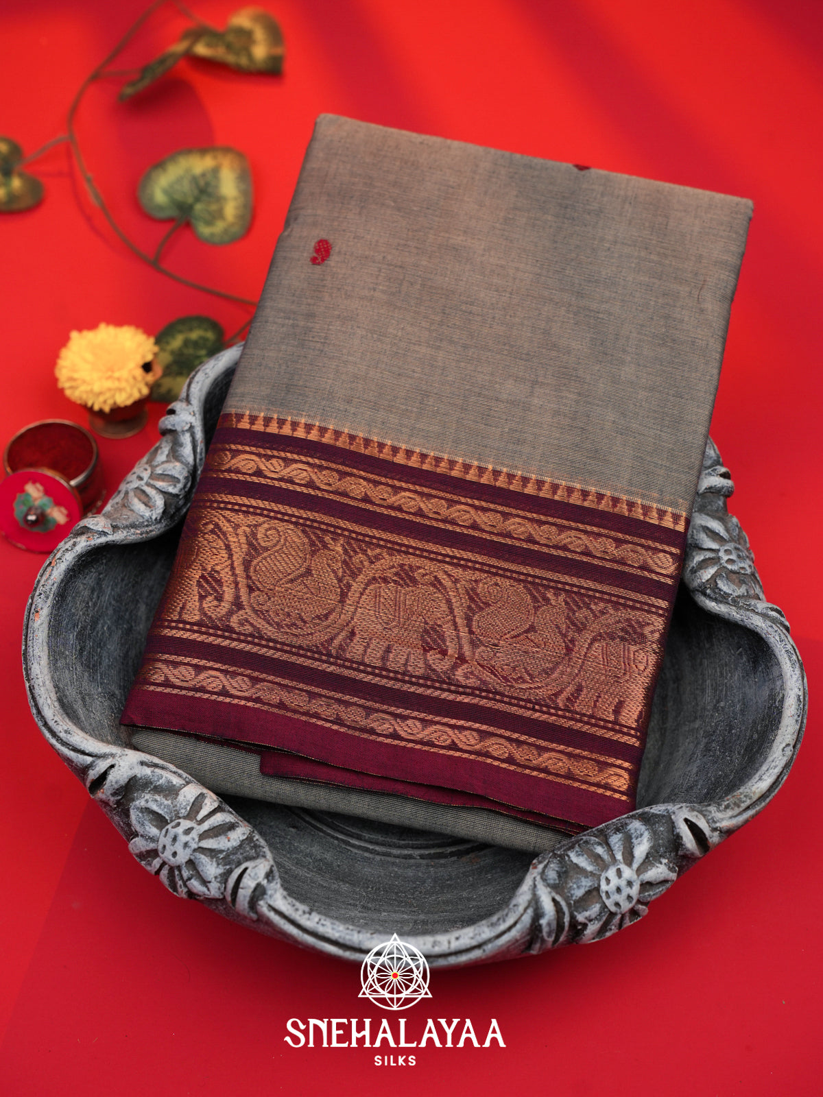 Grey Kanchi Cotton Saree