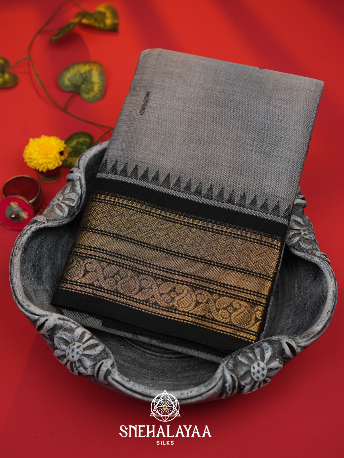Grey Kanchi Cotton Saree