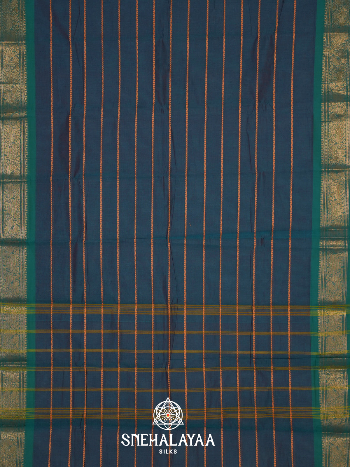 Peacock Blue Kanchi Cotton Saree