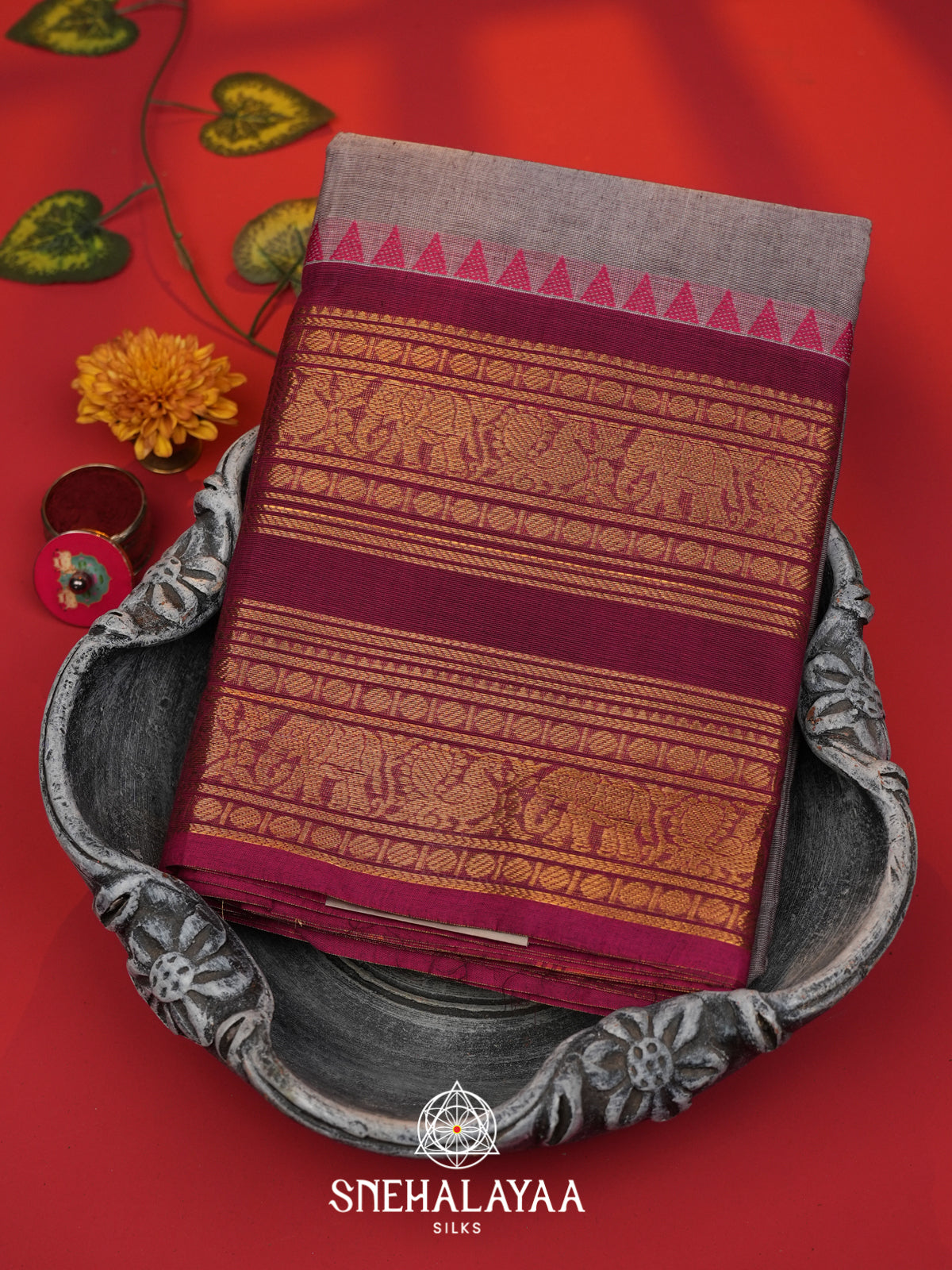 Grey Kanchi Cotton Saree